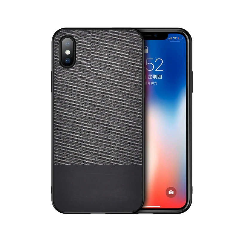 Тканевый чехол для iPhone Xs Max Xr 7 8 6s 6 Plus Роскошный тканевый Гибридный PU Жесткий ПК