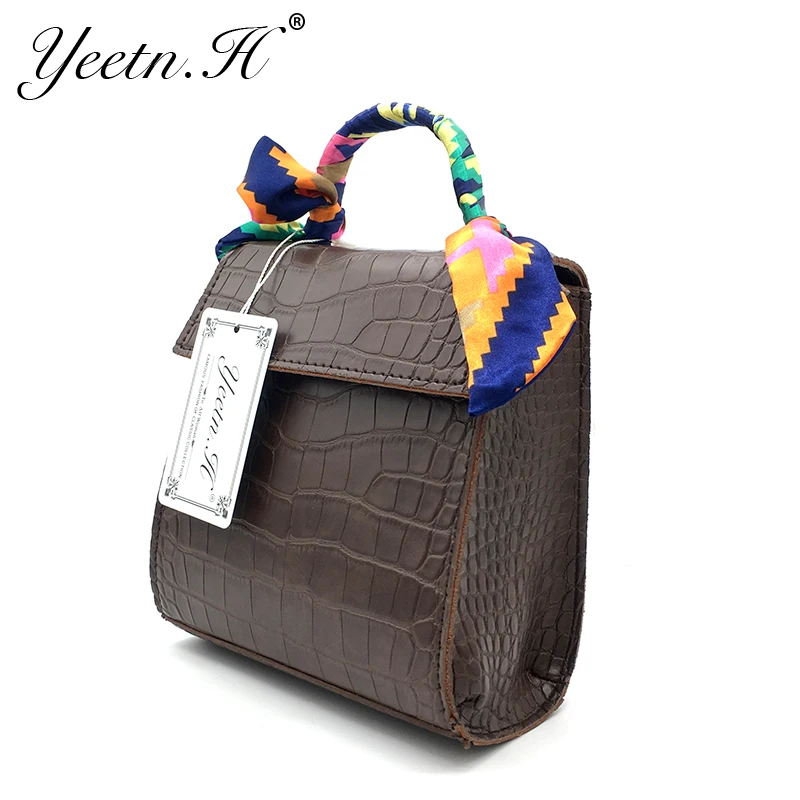 Yeetn. H Поступила Новая Мода Женщины Сумку Аллигатор Кожа PU Vintage Сумки Шарфы Вестник