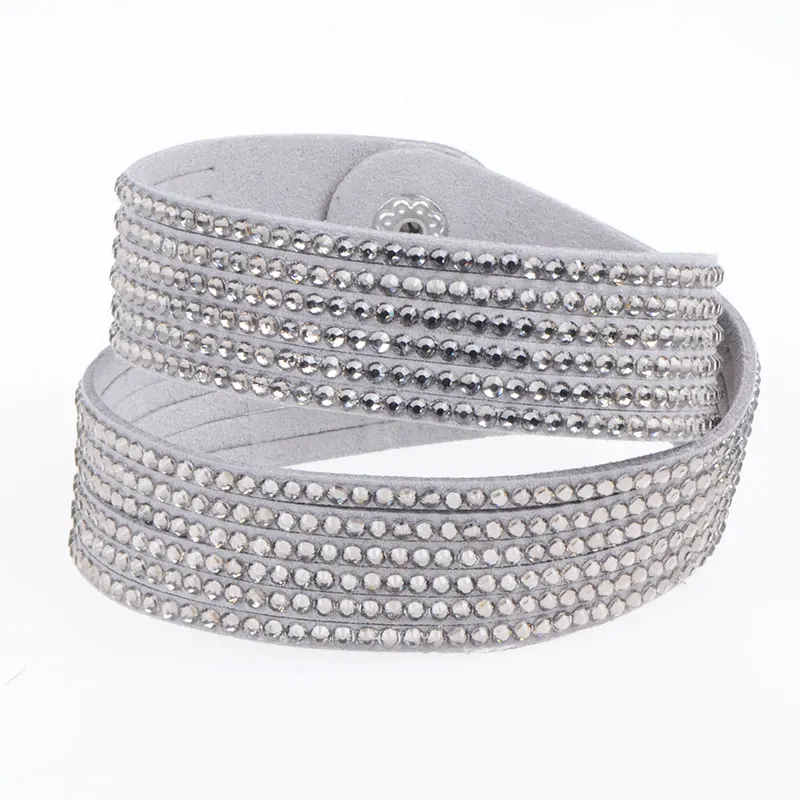 Модный Бархатный браслет кожаный с кристаллами и застежкой кнопкой ювелирные