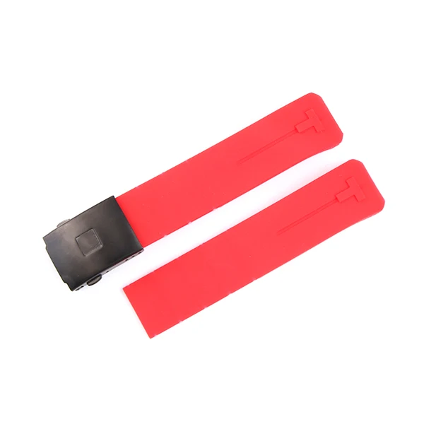 Red black 21mm Силиконовые ремешки для часов 20 мм 21 мм для Tissot T013 T047 резиновый оранжевый ремешок T-Sport ремешок водонепроницаемый T013420A T047420A - Цвет ремешка: Red black 21mm