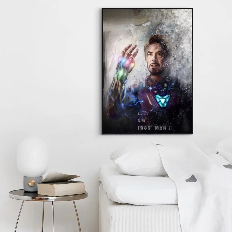 Железный человек Мстители Endgame Thanos Infinity Gauntlet фильм плакат домашний Декор настенный Декор стены Искусство Cnavas печать(без рамки