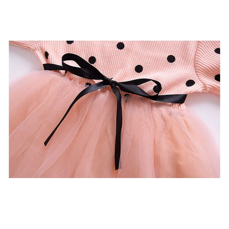 Платье для девочек платье-пачка с длинными рукавами маленьких осенне-зимняя