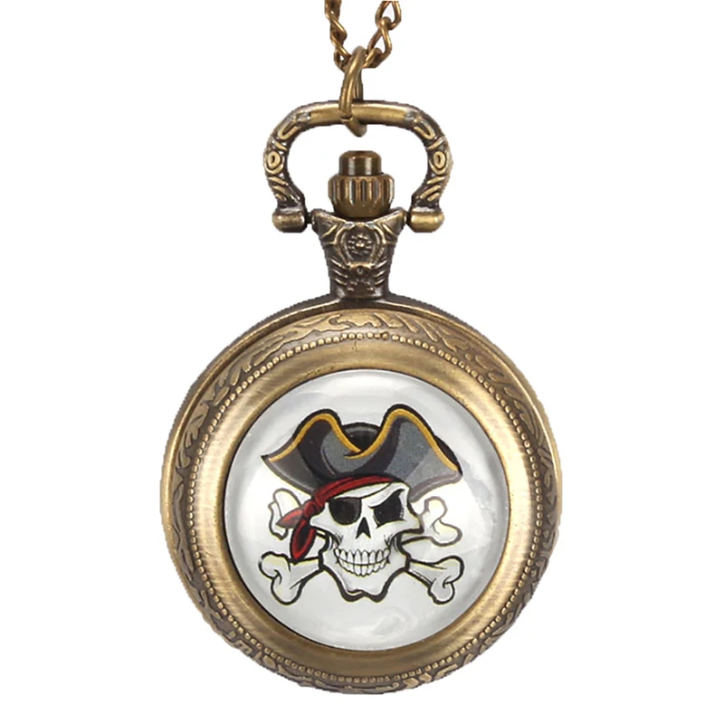 Винтажные карманные часы Rreloj De Bolsillo с изображением злого черепа и головы женские