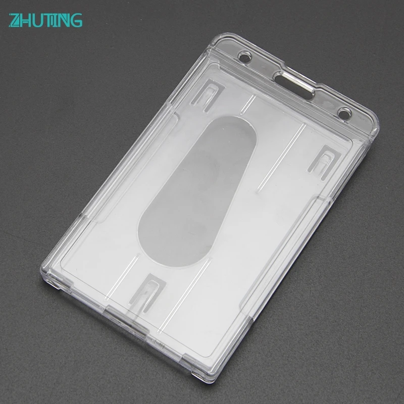 

5PCS Hard Plastic ID Access Card Cover Credit Card Case Badge Holder Double Side