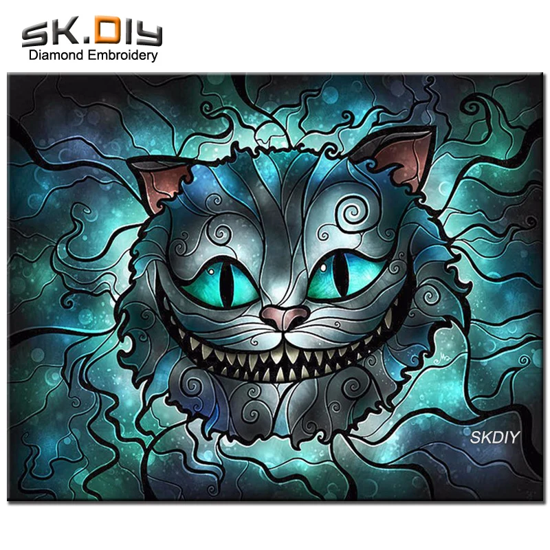 SK DIY Хэллоуин кошка Арт 5D узор со стразами Алмазная Вышивка Алмаз Картина мозаика