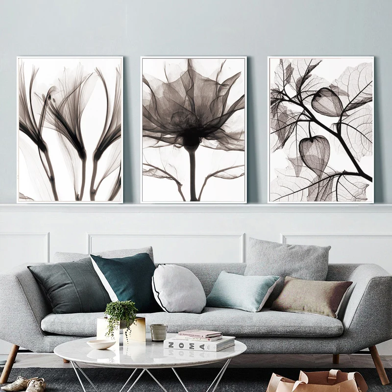 Картина на холсте с цветами Настенная картина современный минималистичный