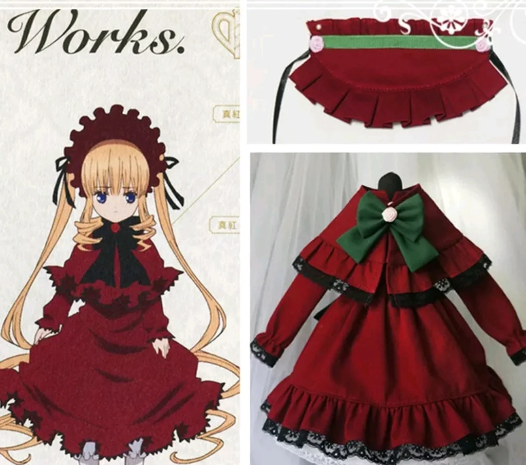 Estartek XD012 по индивидуальному заказу, ручная работа, 1/6th Rozen Maiden Shinku Платье Аниме Костюм для BJD Кукла фигурку Косплэй "сделай сам"