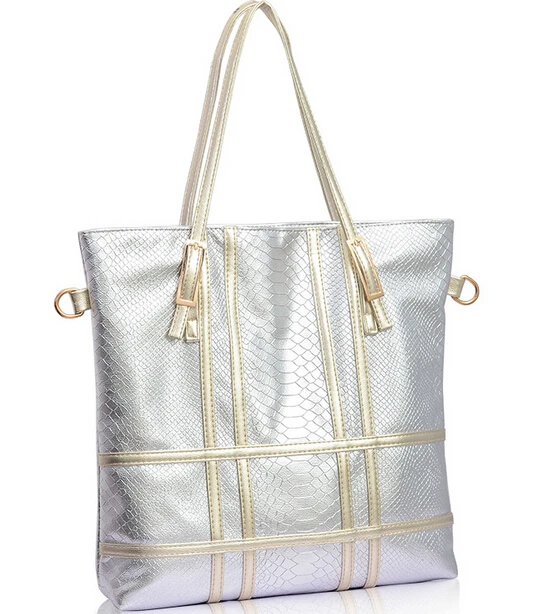 OL Style Fashion Color Block LEATHER Shoulder Bags Women Large Capacity Serpentine Grain Handbags SW2112 | Багаж и сумки