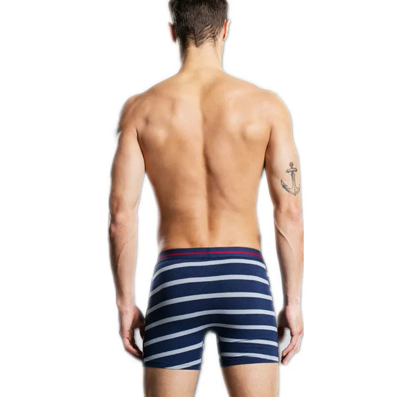 Полосатое Мужское нижнее белье боксеры Homme Coton мужские шорты трусы De Marque Calzoncillos