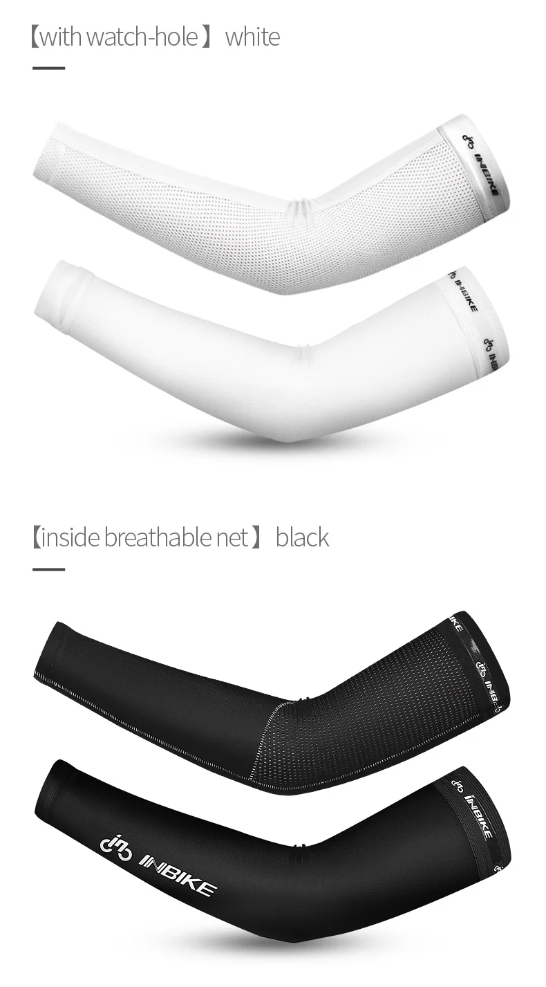 INBIKE Ice Silk велосипедные рукава для бега велосипеда УФ Защита от солнца защита рук летние уличные спортивные рукава с отверстием для часов