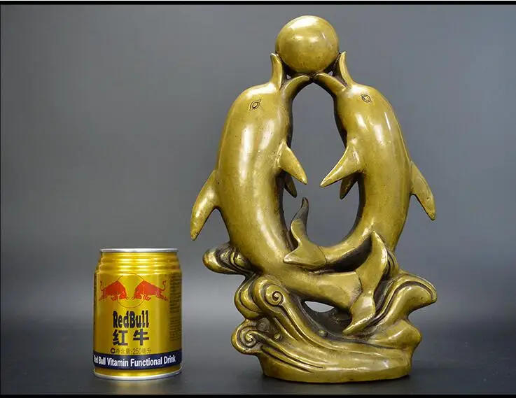 SHUN медный Дельфин ремесла подарки украшение для дома и офиса бронзовое