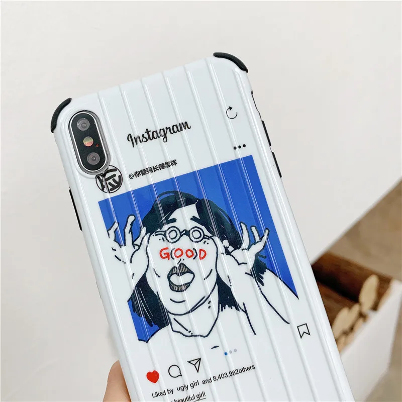 HYSOWENDLY Мода Instagram Забавная девушка багаж чехол для телефона iPhone X XR XS Max 6 6s 7 8 Plus