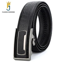 fajarina high quality mens crocodile pattern genuine leather automatic belts 3 5cm width black cowhide belts for men n17fj424
