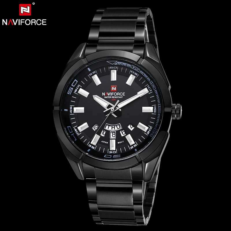 BB Naviforce бренд Для мужчин Часы роскошный Спорт Кварц 30 м Водонепроницаемый Часы Для Мужчин's Нержавеющая сталь Авто Дата Наручные часы Relojes 9038 - Цвет: BB