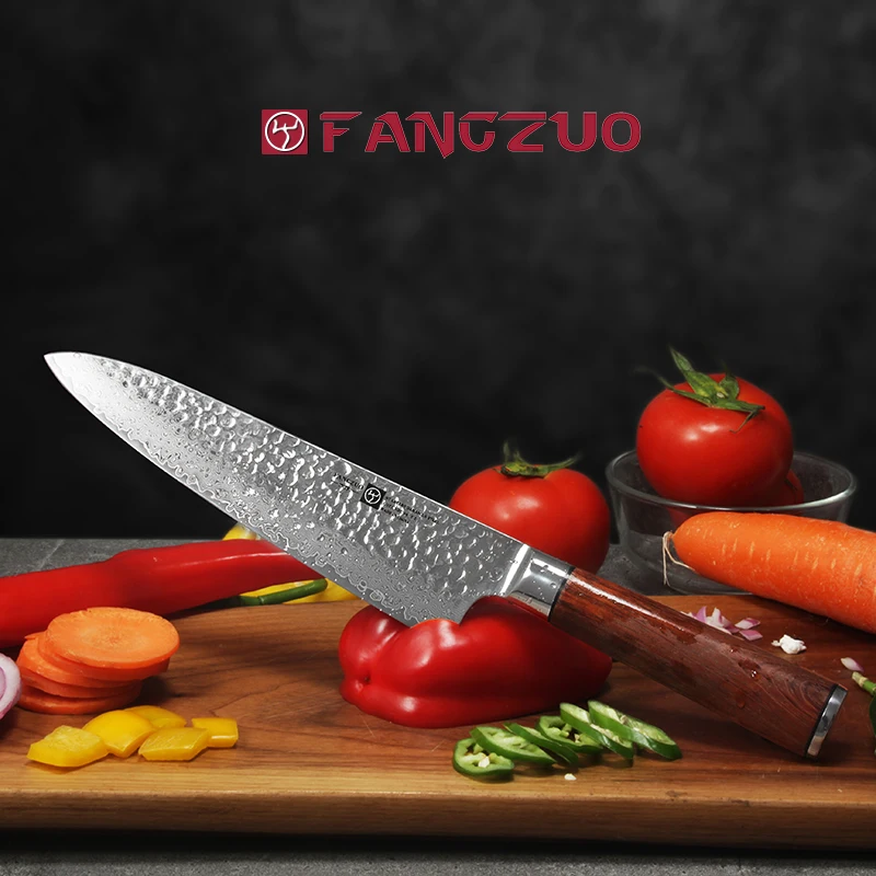 FANGZUO 8 дюймов Кухонные ножи из нержавеющей стали рукоятка палисандра японская