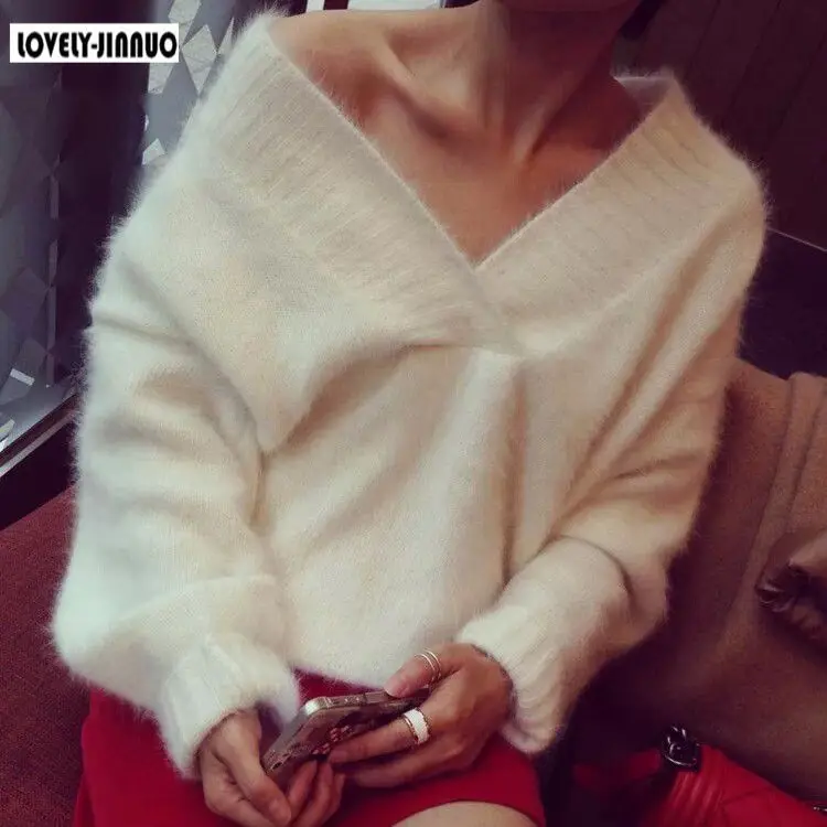 100% Genuine mink cashmere sweater women's Plush pure sweaters pullovers basic coat free shipping JN214 | Женская одежда