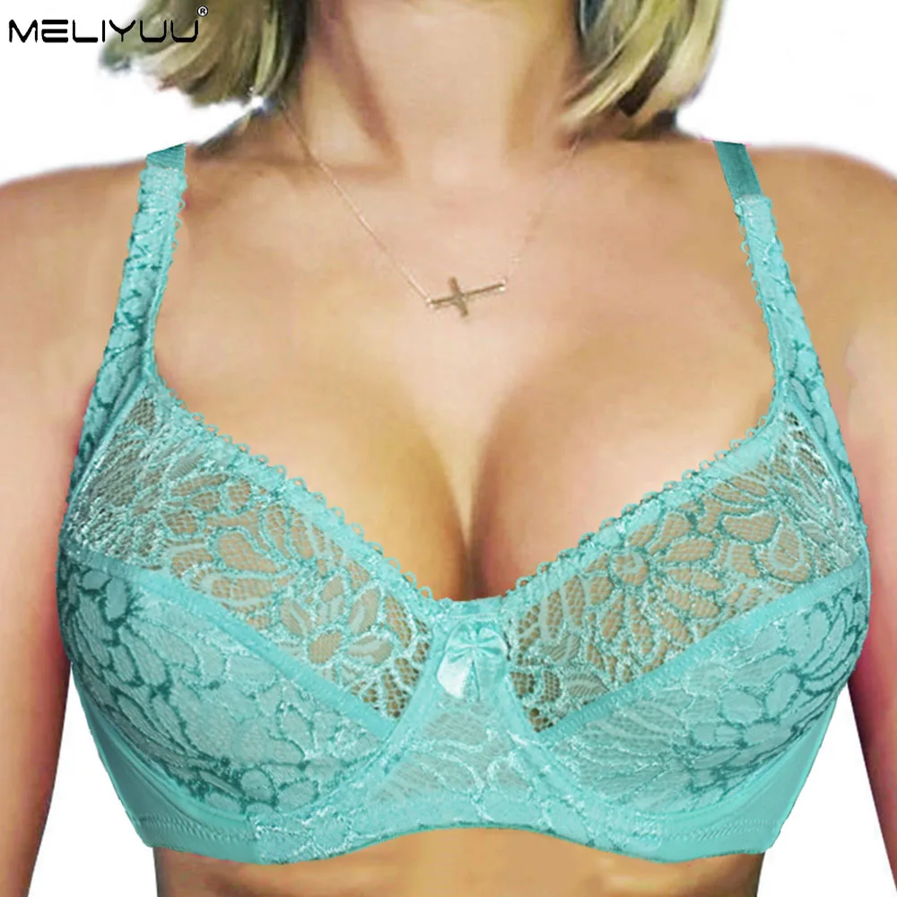 

Bras For Women Sexy Style Plus Size Bra Floral Lace Lingerie Underwire Perspective Bralette Underwear Unlined Brassiere BH