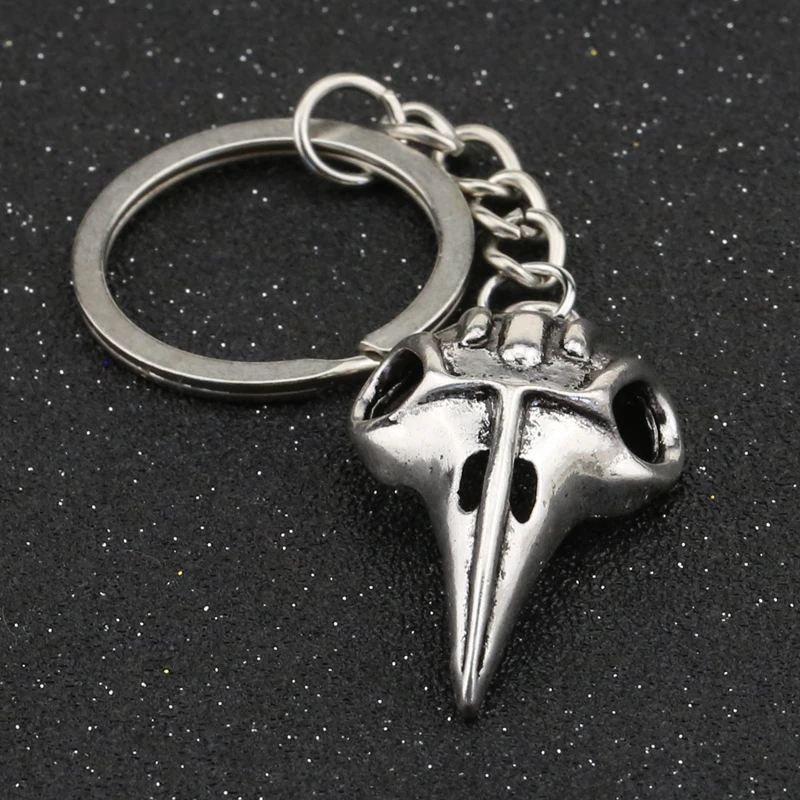 Ворон Череп брелок птица ворона Винтажное кольцо в стиле ретро стимпанк викингов