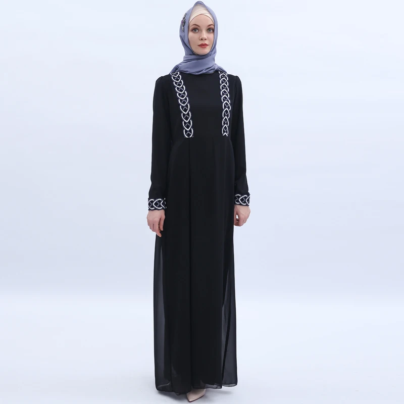 Мусульманское платье в турецком стиле женское кружевное с вышивкой Caftan большой