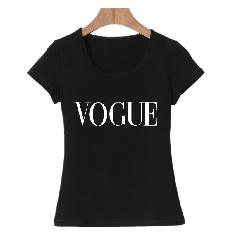 Футболка женская с надписью VOGUE летняя футболка в стиле панк Harajuku Tumblr Blusa Новое