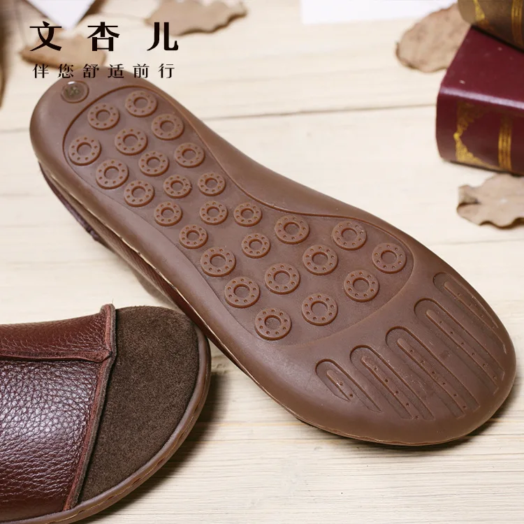 Женские туфли на плоской подошве из натуральной кожи Винтажные мягкие женские