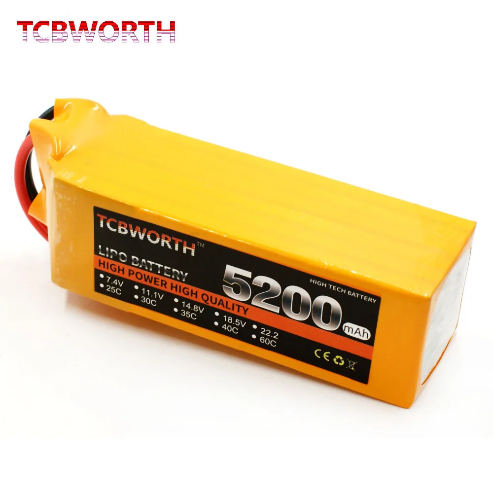 Батарея TCBWORTH RC LiPo 6S 22 2 V 5200mAh 30C Дрон для радиоуправляемого самолета квадрокоптера