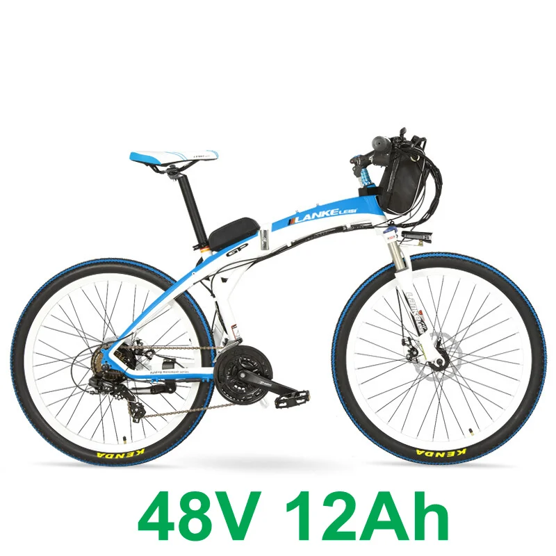 48V 12Ah White Lankeleisi GP для электрического велосипеда, складной велосипед, 26 дюймов 36/48 V, 240 W, дисковый тормоз, быстро складывающаяся, горный велосипед - Цвет: 48V 12Ah White