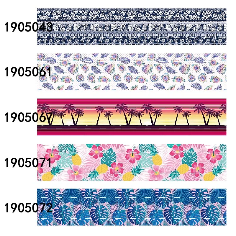 

banana leaves tropical beach printed grosgrain flower ribbon 50yards 38mm 75mm FLRARIBBON