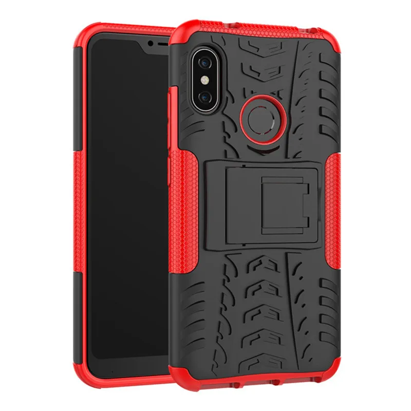 Чехол для Xiaomi Redmi 6 Pro Гибридный ТПУ + ПК армированный жесткий силиконовый чехол