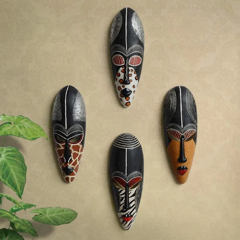 1pc European Face Resin Painted Creative Retro Bar/Living Room Hanging Wall for Decoration Mask 4 Options Offer | Дом и сад