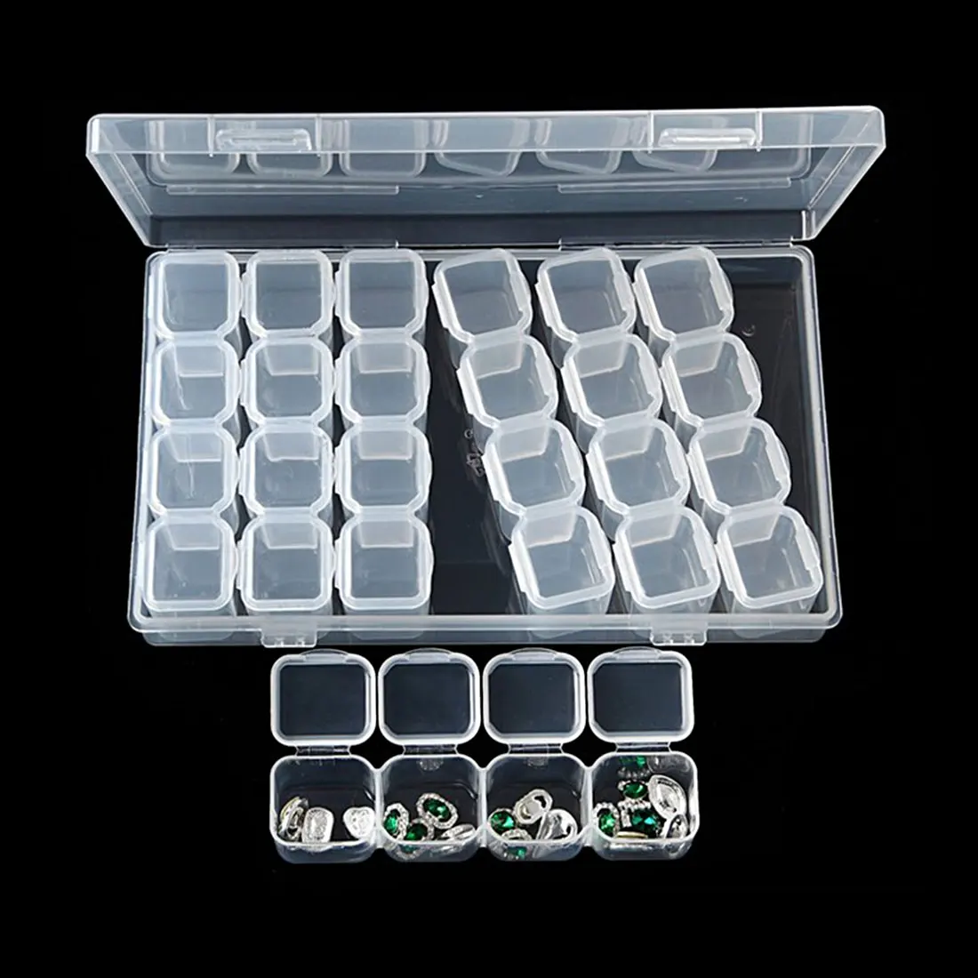 Топ 28 сеток пустые украшения для ногтей хранения блестящий чехол Стразы