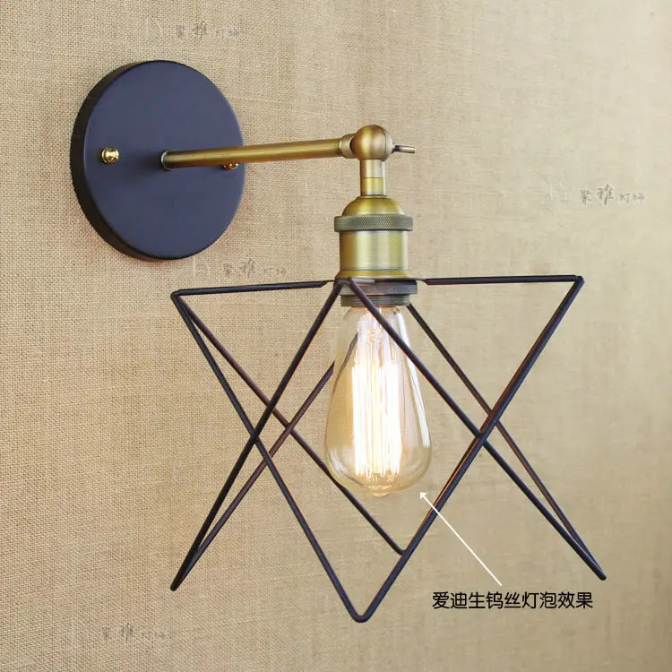 

Loft retro Matte Black iron shade adjustable swing arm reading wall lamps Lights e27 / e26 sconce for workroom bedroom bar cafe
