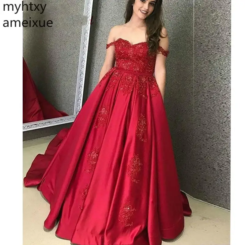 2020 Sexy New Arrival Sleeveless Sweetheart Floor-length Sweep Train A-line Natural Lace Vintage Prom Dresse Plus Size Prom