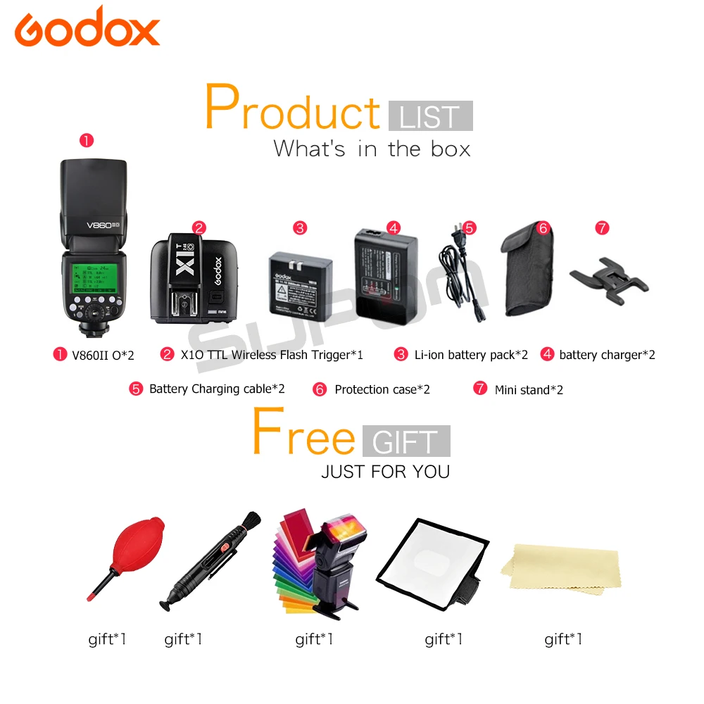 Paypal Accpect Godox V860IIO вспышка для камеры speedlite 2 * V860II O GN60 TTL HSS 1/8000S литий ионная батарея +