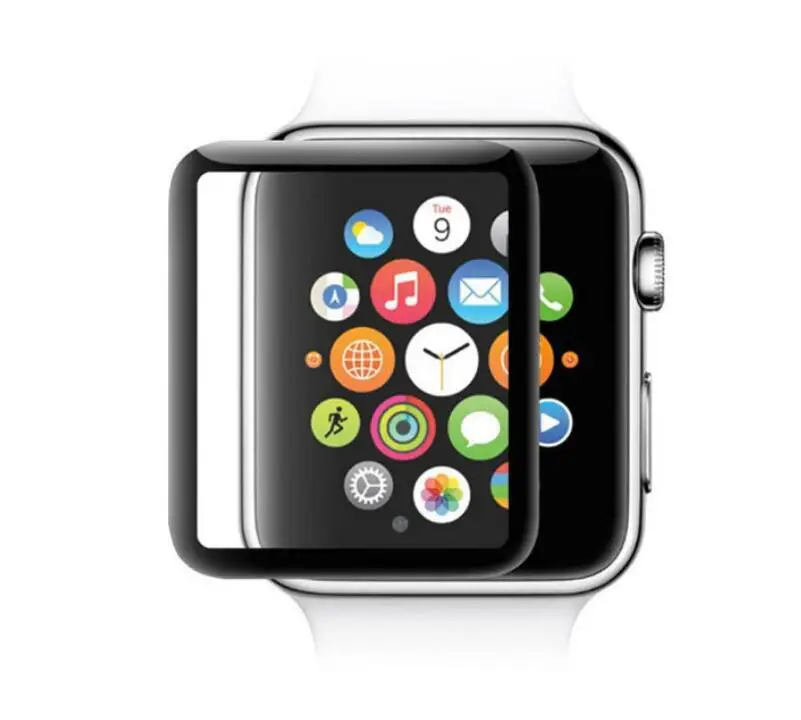 Полное покрытие закаленное стекло для Apple watch 4D 3D изогнутая поверхность 38 мм 42