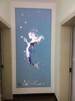 Зеркальные настенные стикеры в стиле Русалочки для ванной комнаты стеклянной