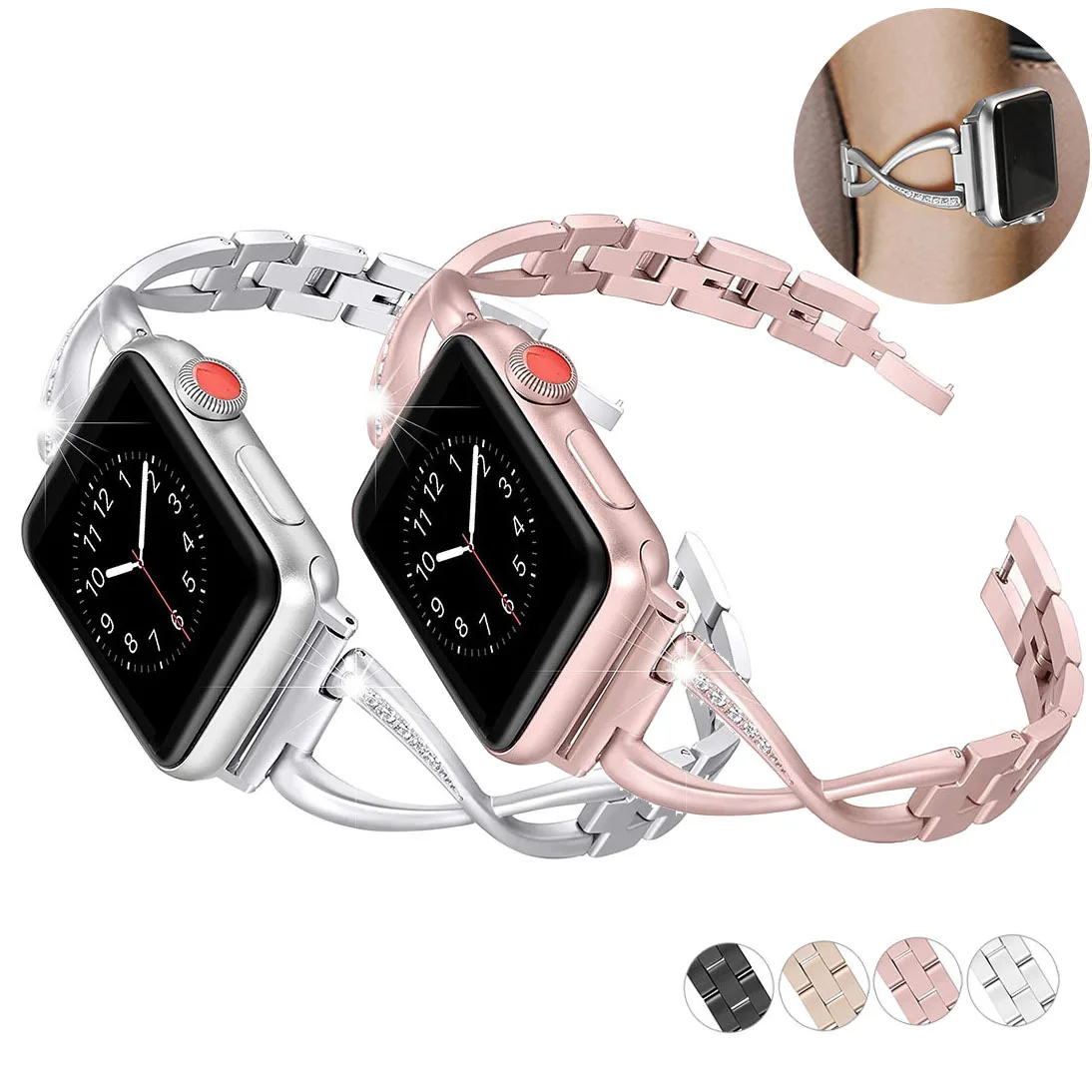 Essidi модный ремешок для часов Apple Watch Series 1 2 3 4 5 женский браслет из нержавеющей
