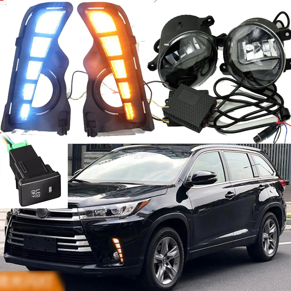 1 набор Автомобильный задний бампер противотуманный фонарь для Toyota highlander Дневной