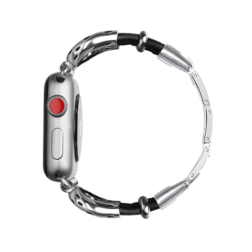 Для мужчин и женщин 38 мм 42 нержавеющая сталь для Apple ремешок iwatch уникальный часов