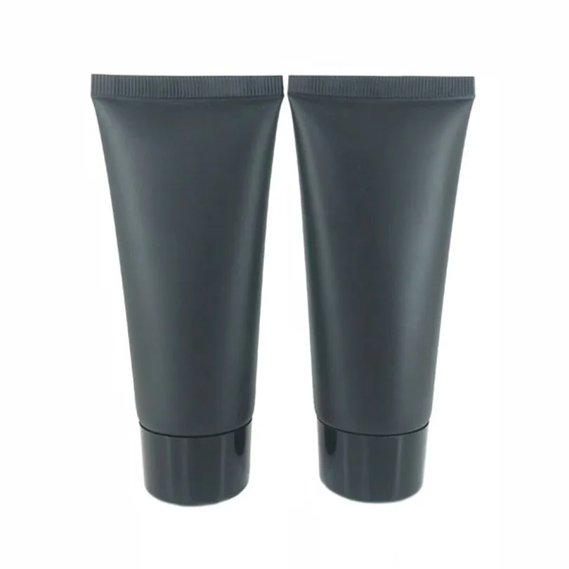 

30pcs 60g Frosted black PE Soft Tube For Face Cleanser Plastic black Hand Cream Tube With Foil Container for cosmetics