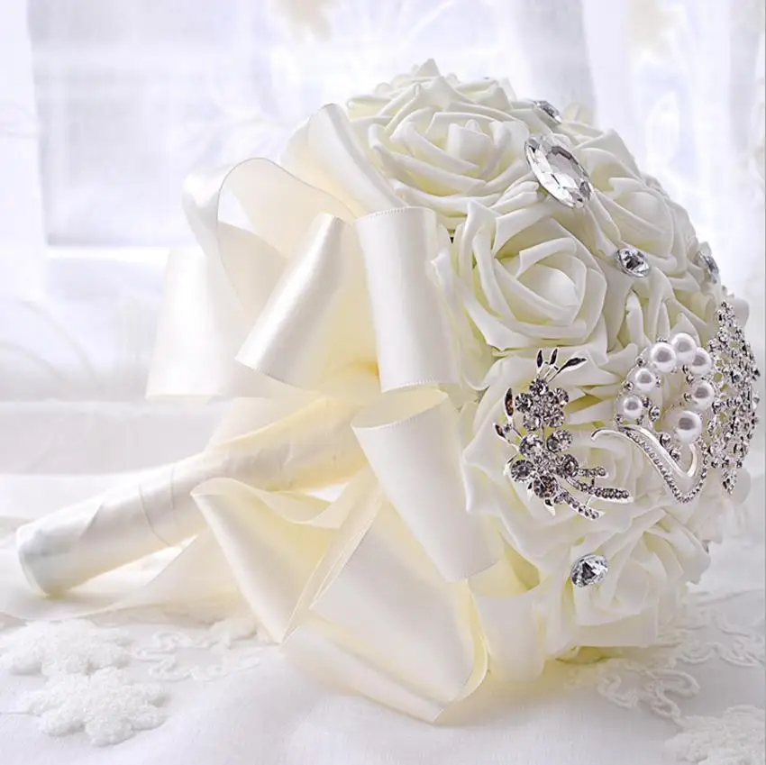 Party Decoration Artificial Flowers Rhinestone Rose Wedding Fake Festival Supplies Home Decor Bouquet D469 | Свадьбы и торжества