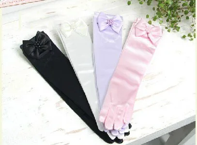 8-12 years old 5pc/Lot Kid child flower girl long gloveslight purple lavender student lace glove costume dacning wholesale | Свадьбы и