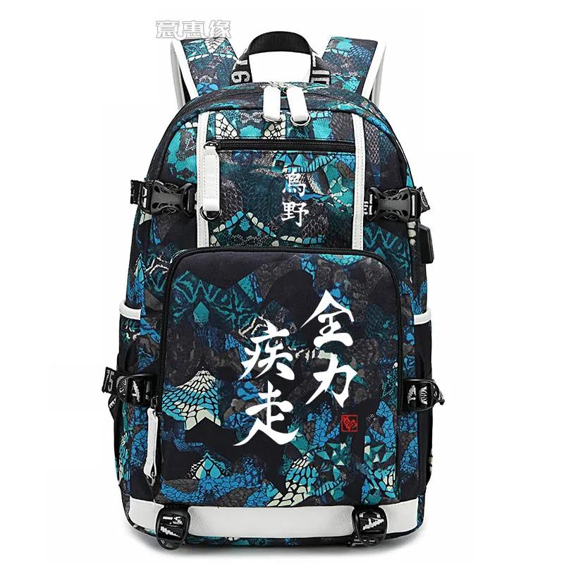 Haikyu рюкзак для студентов Mochila школьный рюкзак с принтом сумка для ноутбука мужские дорожные сумки usb зарядка ранец haikyuu Оксфорд рюкзаки