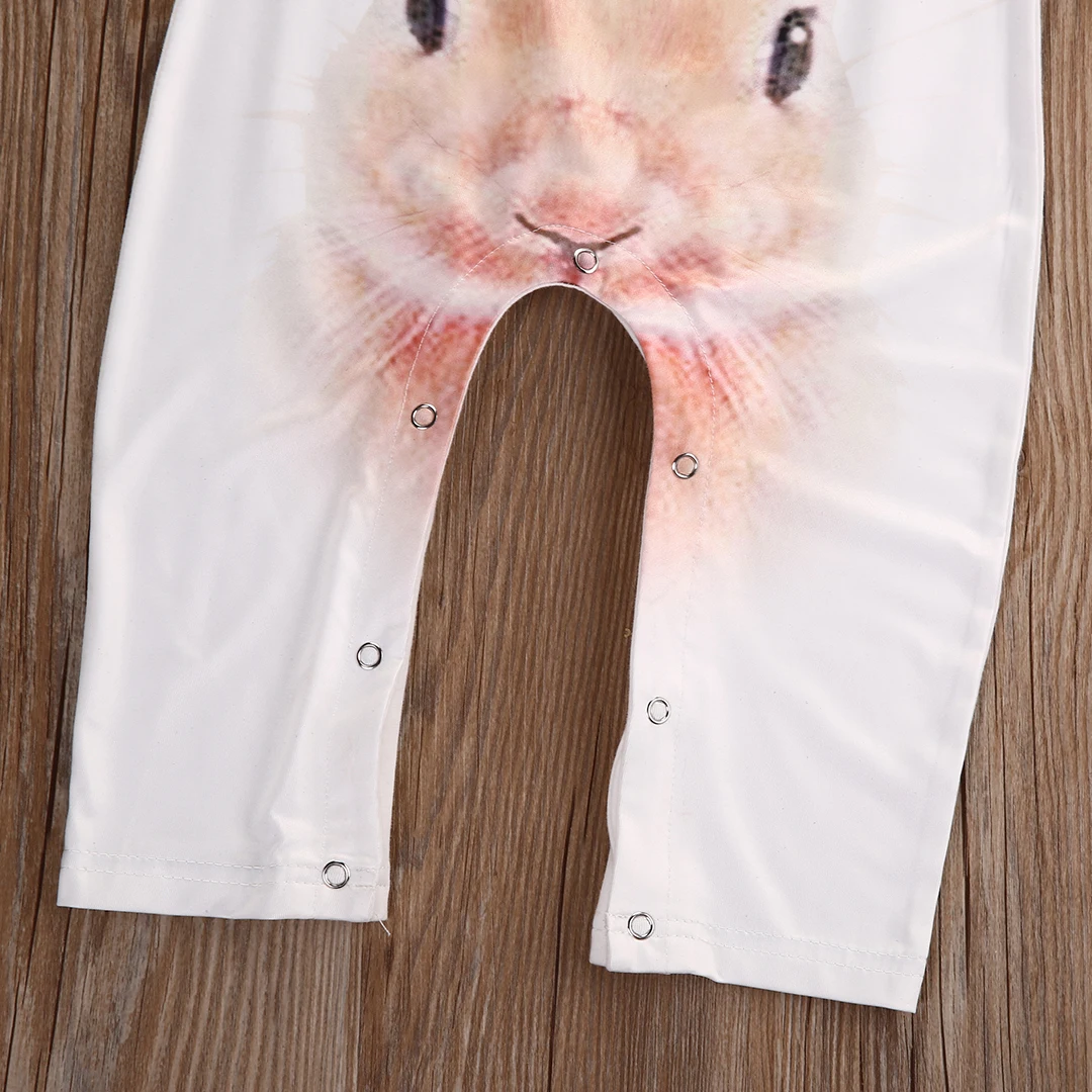 2018 популярная одежда для новорожденных девочек милый комбинезон с зайчиком на