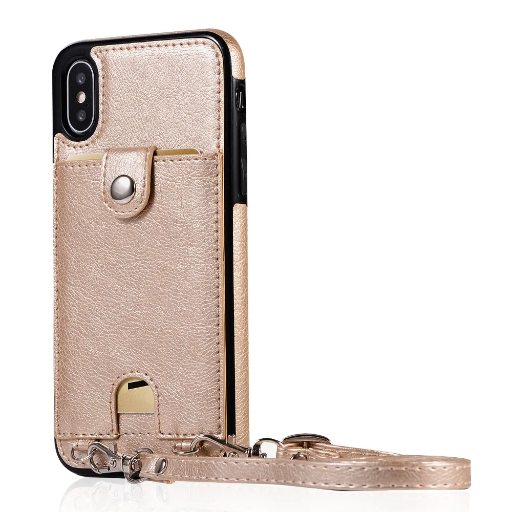 Модный чехол-кошелек для iPhone XS MAX X XR, чехол для iPhone 8 7 6 6 S Plus, кожаный чехол с карманом для карт, ремешок