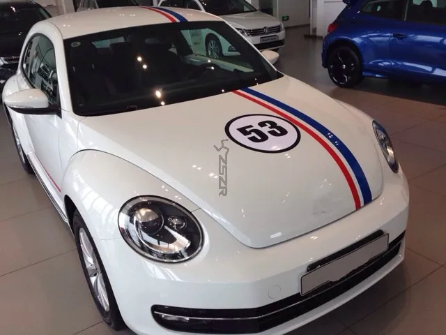 Модный Синий Белый Красный номер 53 спортивный стиль для Volkswagen Beetle Z2CA382|sport style|sport