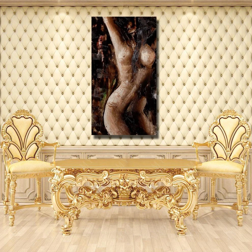 Бесплатная доставка сексуальная девушка Обнаженная картина ручная роспись