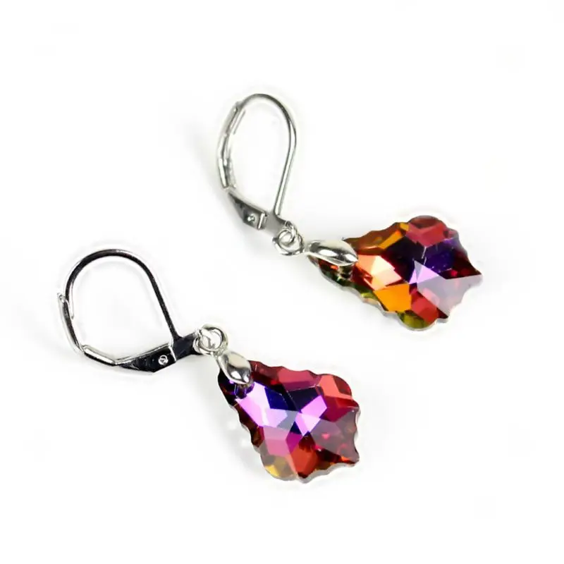 Aurora Crystal Baroque Teardrop Leverback Dangle Hook Earrings Fashion Jewelry | Украшения и аксессуары