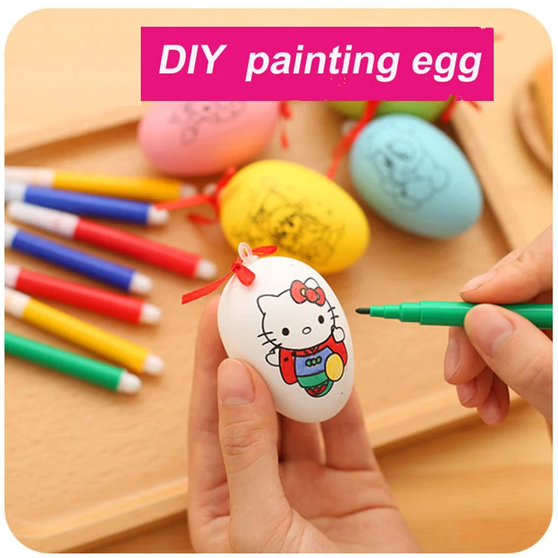 Мультфильм ручной работы яичная скорлупа творческий DIY яйцо игрушки для детей имитация яйцо Ручная Роспись яйцо подарки для детский ученический награда
