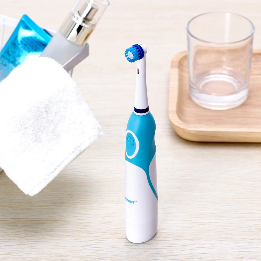 AZDENT Вращающаяся электрическая зубная щетка, работающая с 4-мя щетками для головы Устные гигиенические средства для здоровья Нет перезаряжаемой зубной щетки